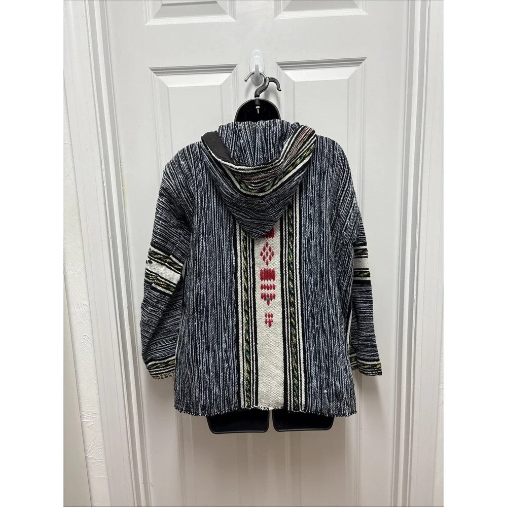Djellaba Striped Pattern Cardigan with‎ Toggle Button Closure & Pockets